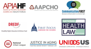 logos of the nine national advocacy groups signing May 29 2020 Letter to Congress